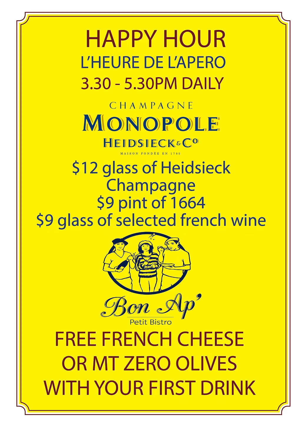 Bon Ap, Happy Hour, Brunswick Street, Fitzroy