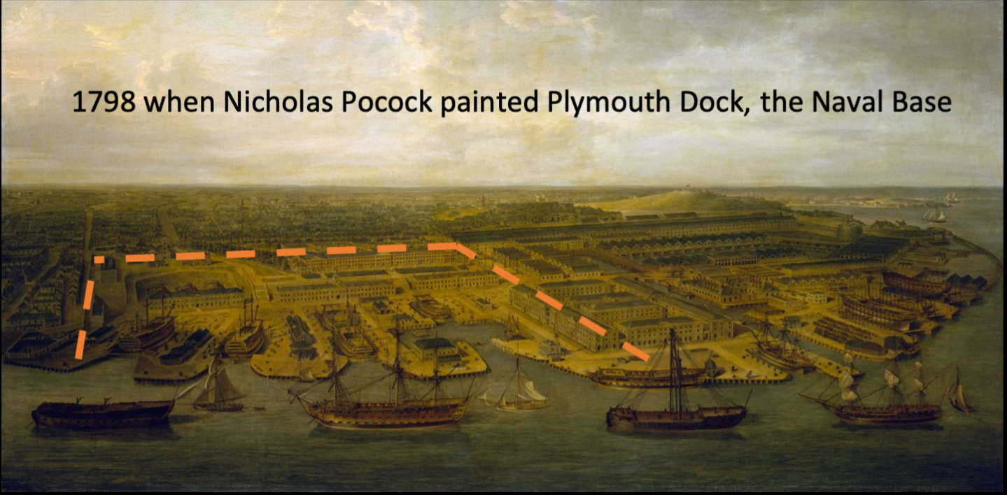 Plymouth, Port, Docks, 1798, Nicholas Pocock, Robert Ernest Edward Pocock, 10768