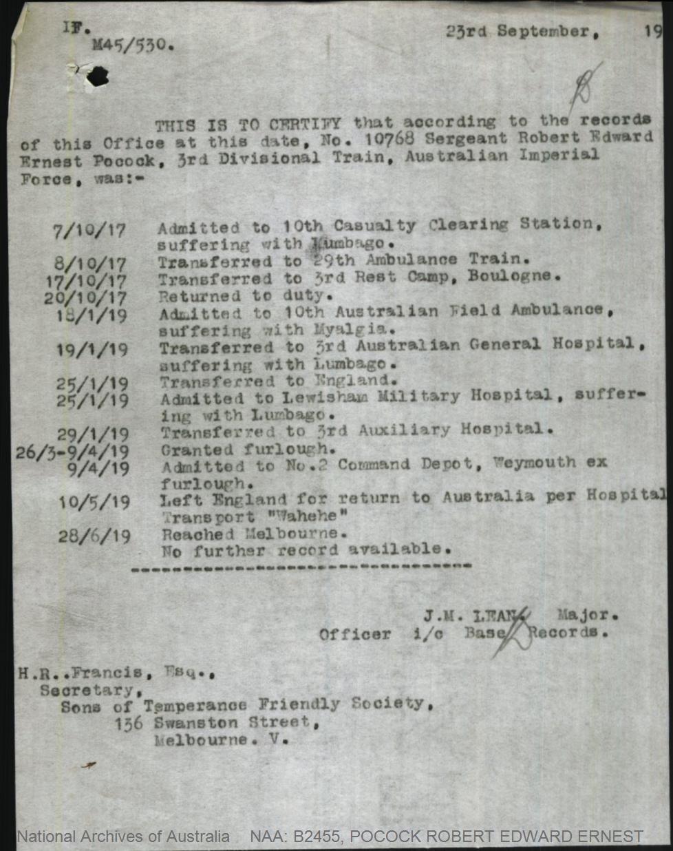 Robert Ernest Edward Pocock, 10768
