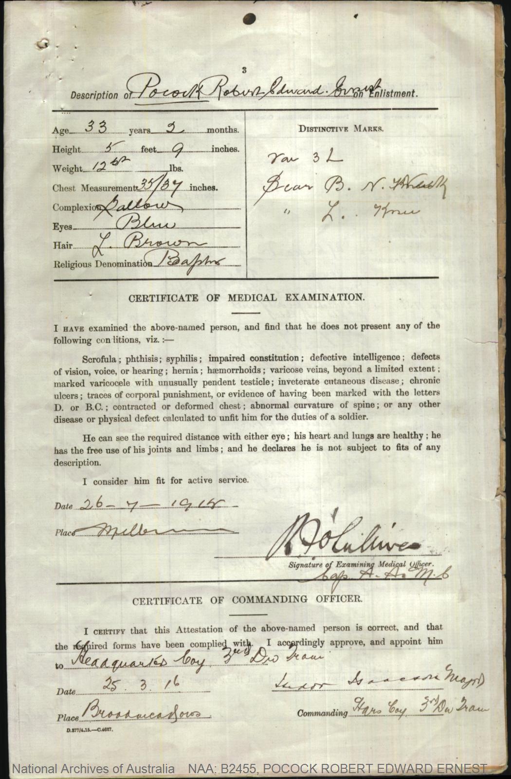 Robert Ernest Edward Pocock, 10768