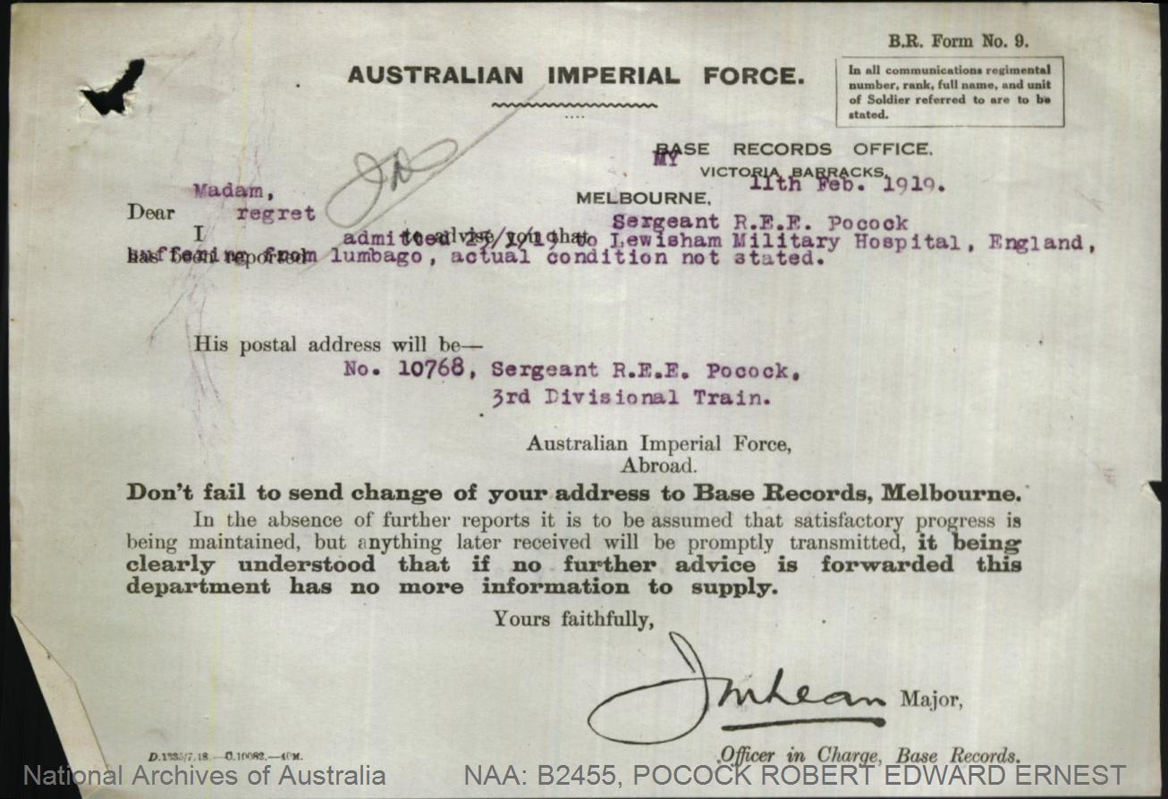 Robert Ernest Edward Pocock, 10768